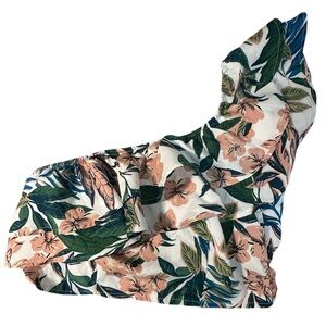 SHEIN Floral Print Crop Top - Pink and Green